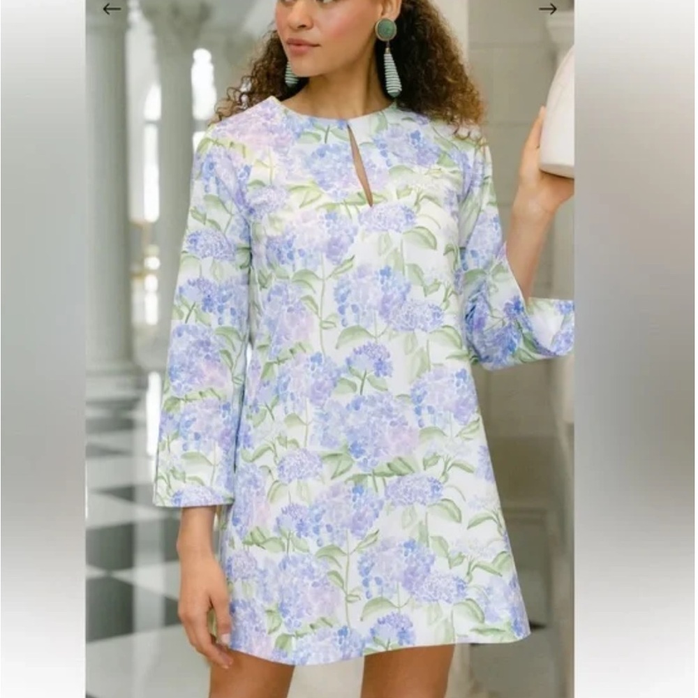 NWT S Hill House Home - The Artemis Dress Blue Hydrangea Cotton